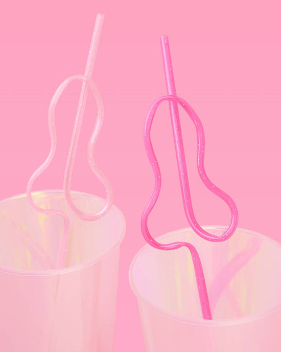 Pink Penis Glitter Straws