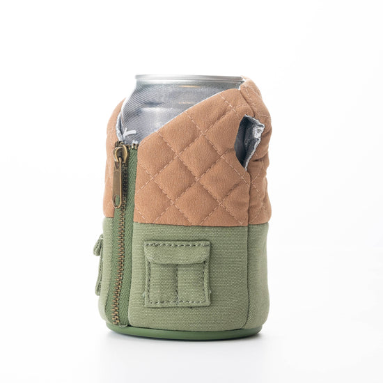 The Bird Dog - 12oz Can Cooler - Olive Green/Dry Grass