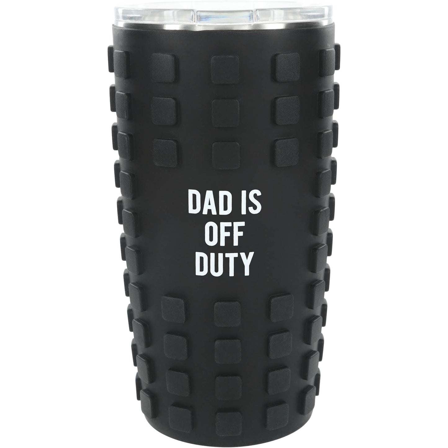 Dad Off Duty - 20 oz Travel Tumbler with 3D Silicone Wrap