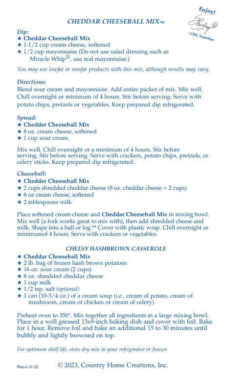 Cheddar Cheeseball Dip Mix