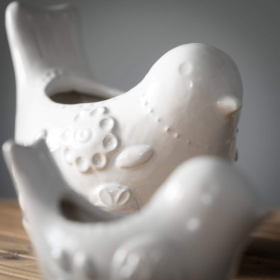 Load image into Gallery viewer, Raised Floral Bird Planter
