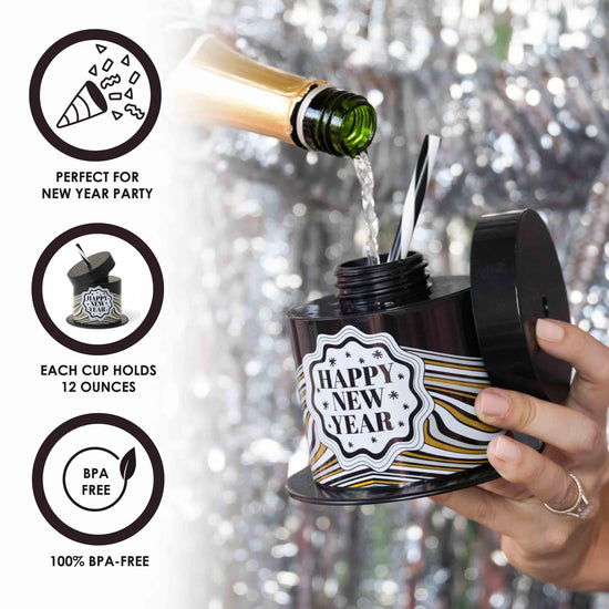 New Years Eve Party Hat Sipper Cups