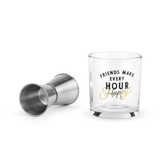 Happy Hour Rocks Glass & Jigger Set