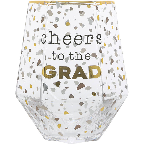 Cheers to the Grad - 16 oz Geometric  Glass