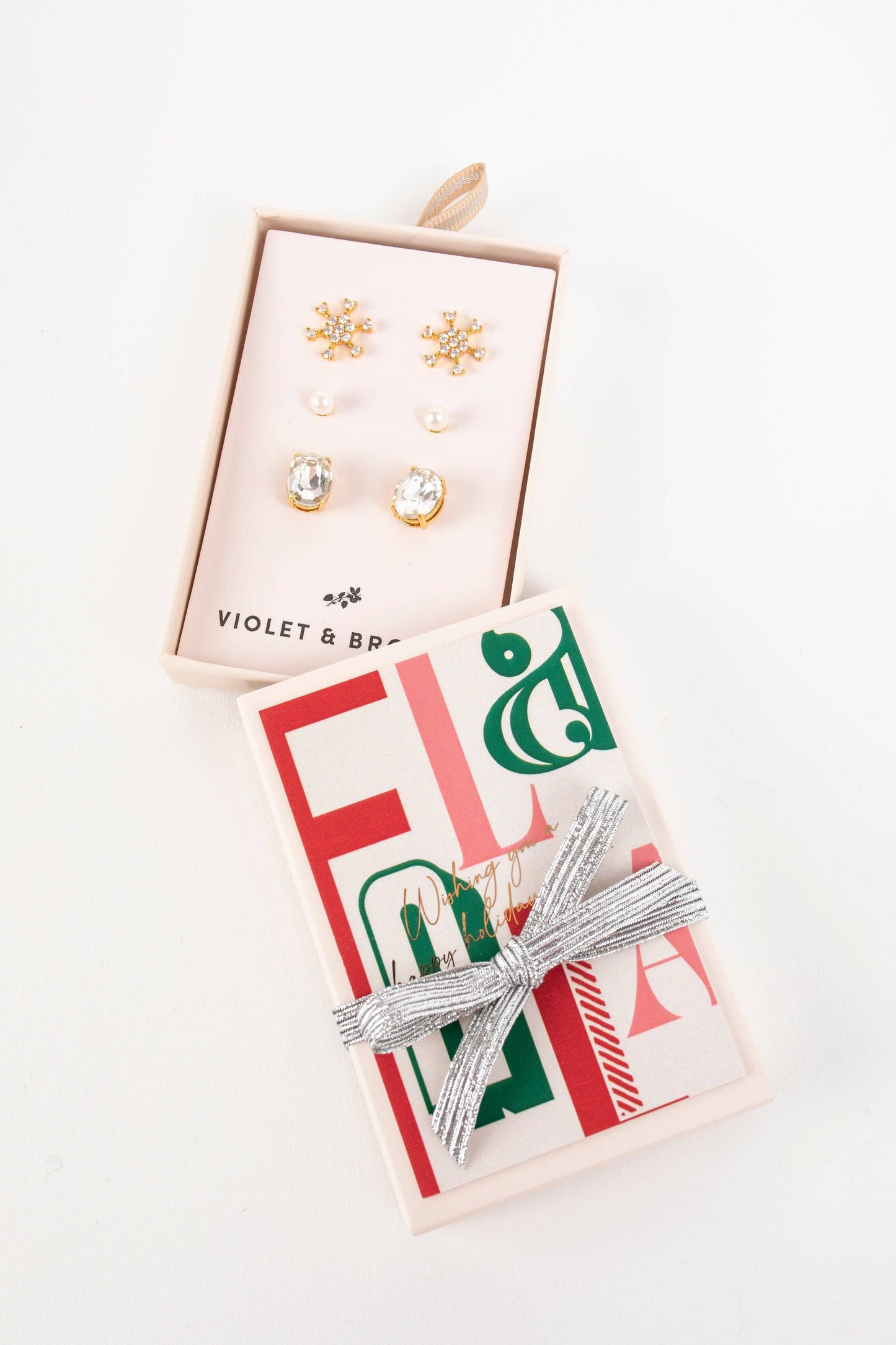 Clara Boxed Holiday Earrings- Emerald