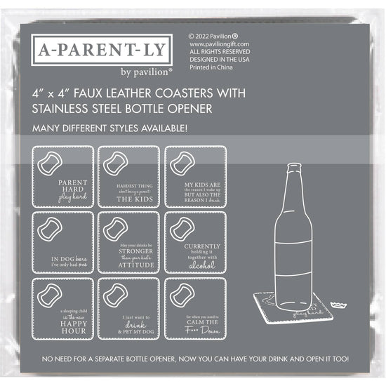 Parent Hard - 4" x 4" Bottle Opener Coaster