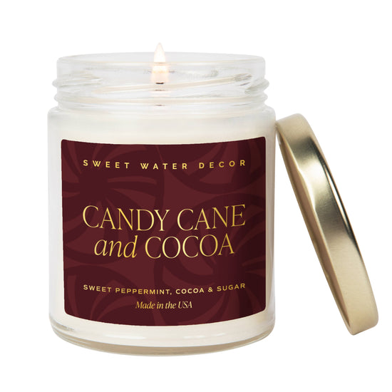 *NEW* Candy Cane and Cocoa 9 oz Soy Candle - Decor, Gifts