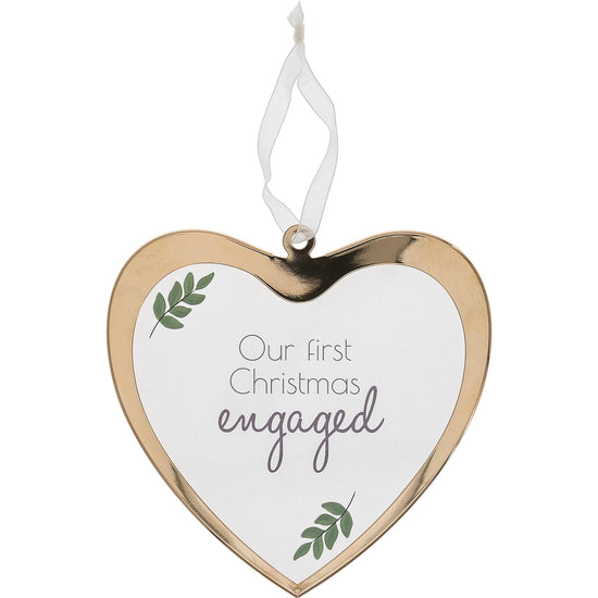 First Christmas Engaged - 4.75" Glass Ornament