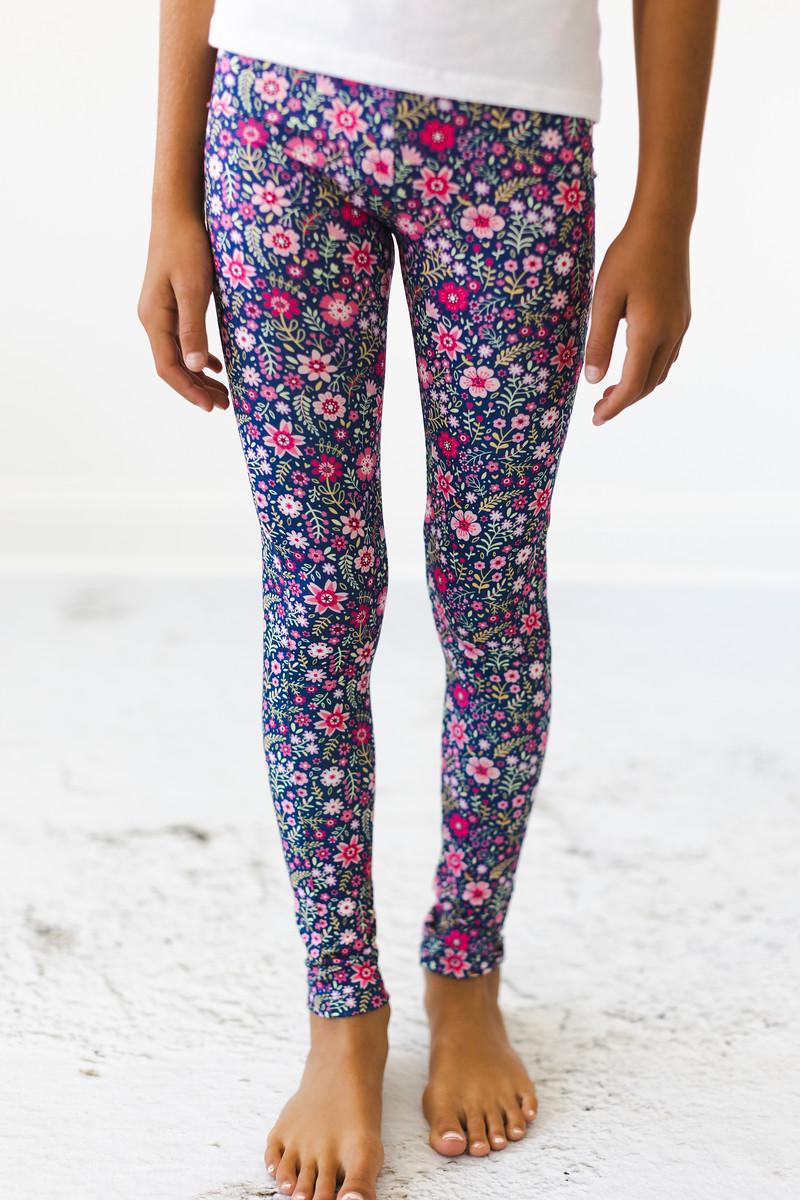 Navy Flower Farm Leggings