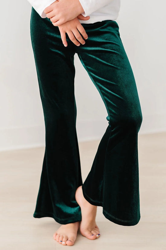 Hunter Green Velvet Bell Bottoms