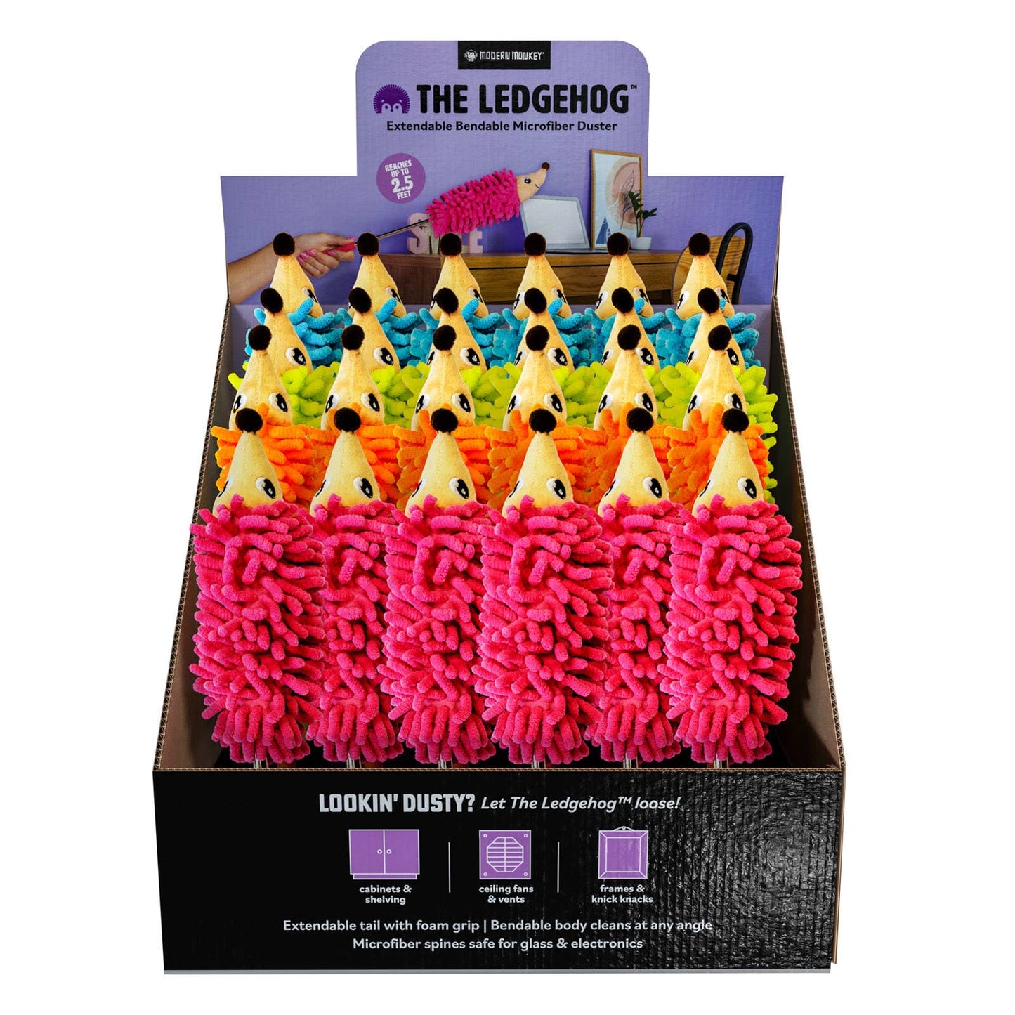 Modern Monkey The Ledgehog™ Extend/Bend Microfiber Duster