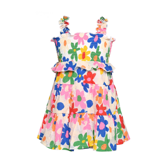 Floral Print Smocked Dress