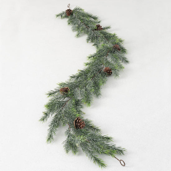 Frosted Cedar & Pinecone Garland