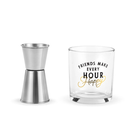 Happy Hour Rocks Glass & Jigger Set