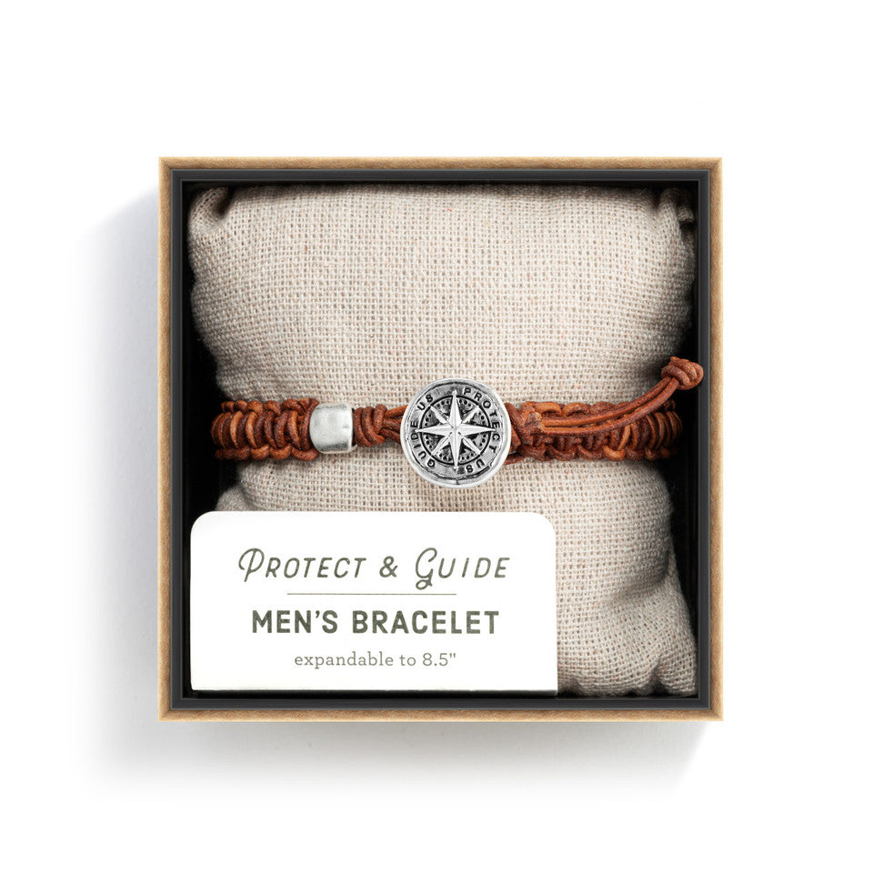 Men's Compass Bracelet - Brown