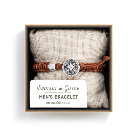 Men's Compass Bracelet - Brown