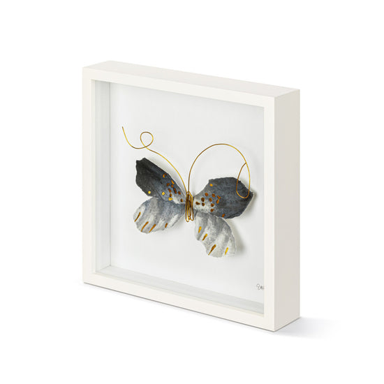 Load image into Gallery viewer, Black &amp;amp; Gold Butterfly Wall Art 10&amp;quot;sq
