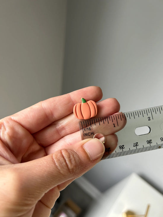 Large Orange Pumpkin Studs