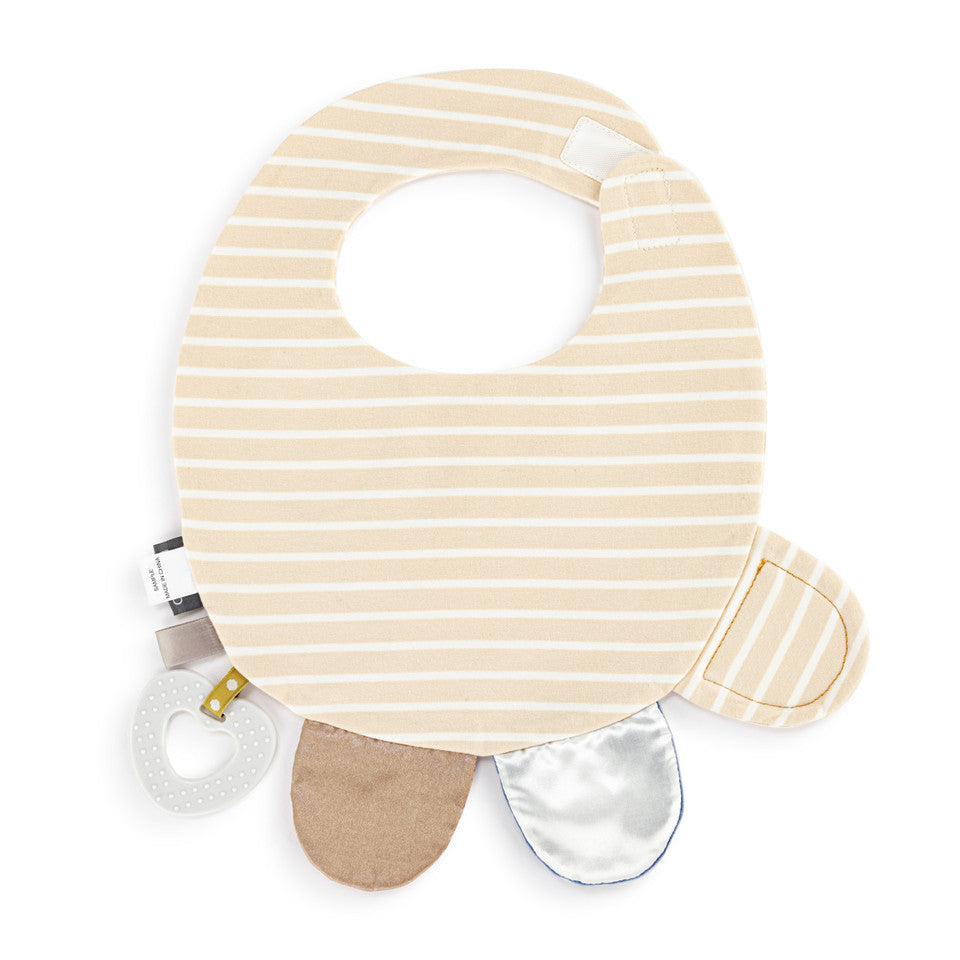 Pooh Bear Activity Bib Tan/Blue