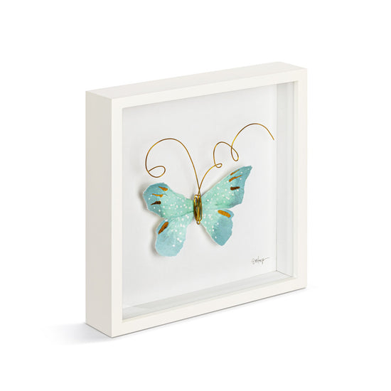 Load image into Gallery viewer, Light Blue Butterfly Wall Art 10&amp;quot;sq
