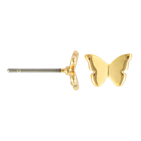 Butterfly Post Gold Earrings