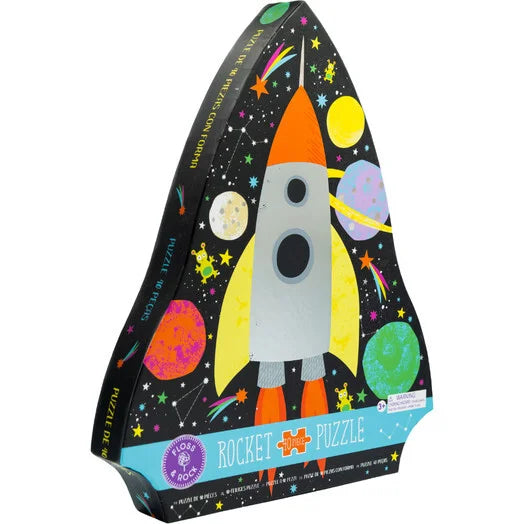 Space 40pc Rocket Shaped Jigsaw in Shaped Box