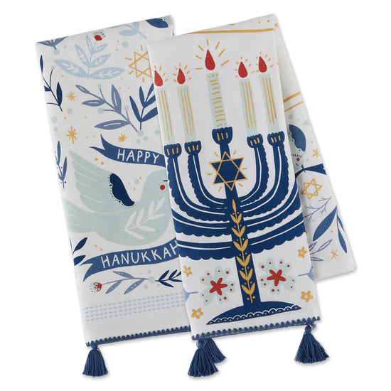 Happy Hanukkah Printed Dishtowels