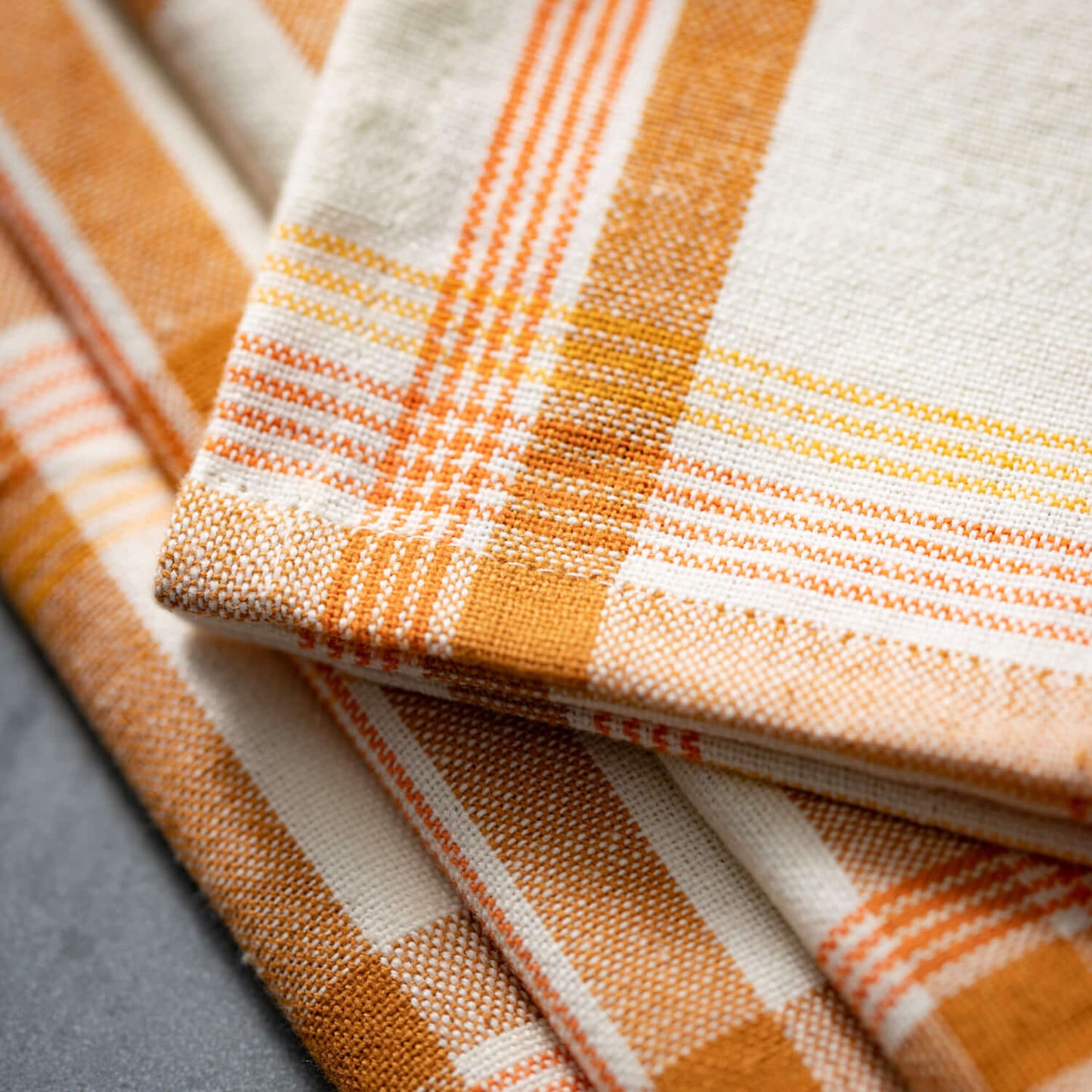 Plaid Patterned Linen Napkins