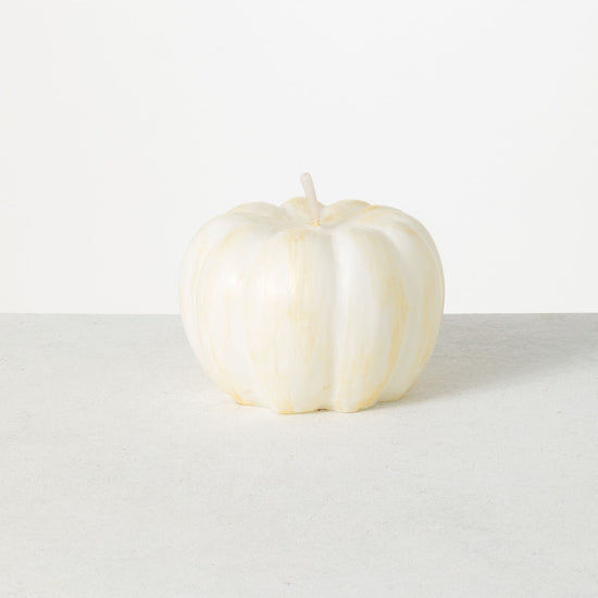 White/Gold Pumpkin Candle