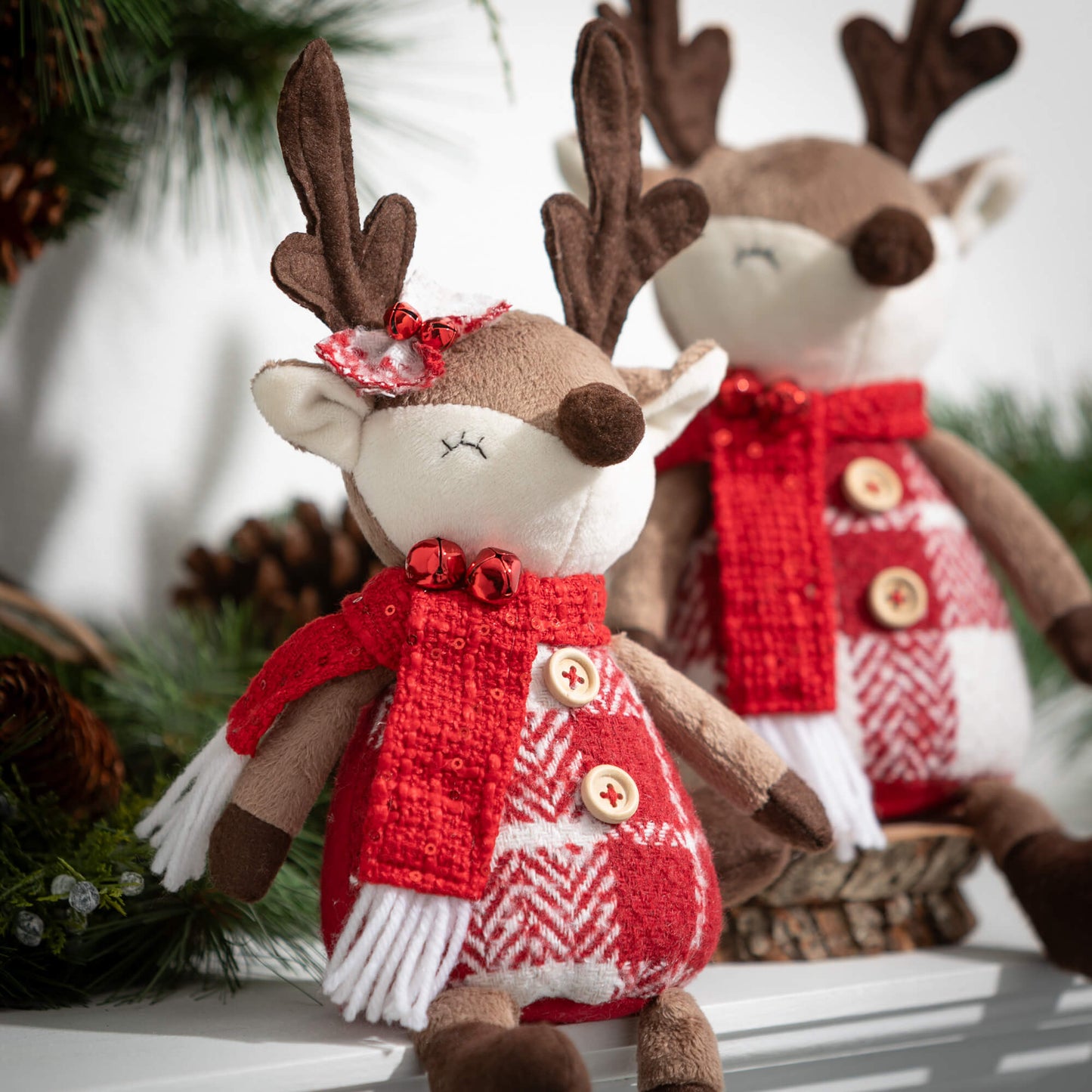 Plush Reindeer Games Sitting Figurines