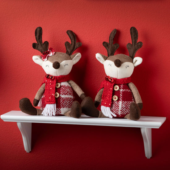 Plush Reindeer Games Sitting Figurines