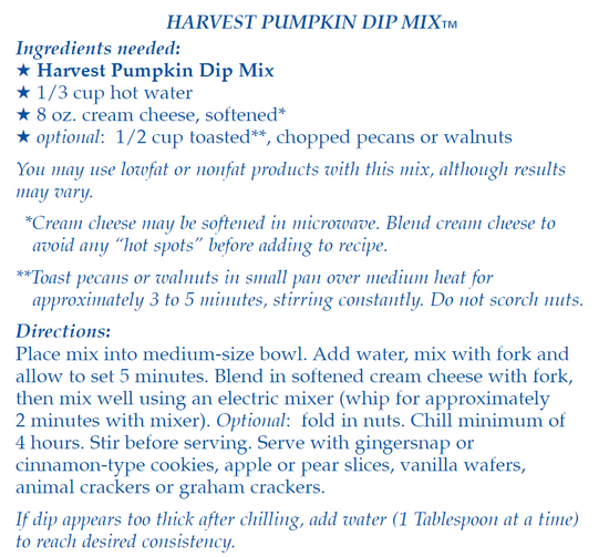 Harvest Pumpkin Dip Mix