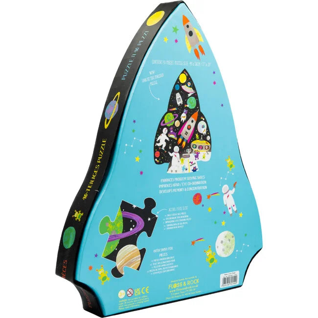 Space 40pc Rocket Shaped Jigsaw in Shaped Box