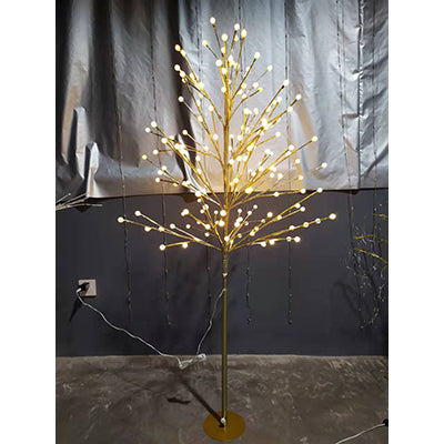 Gold Tree with String Lights