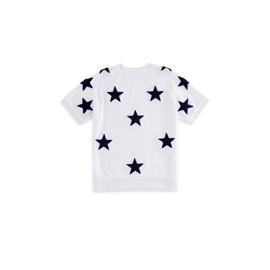 Adult Lightweight Stars White S/Slv Sweatshirt