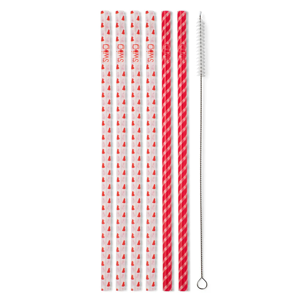 Santa Baby + Candy Cane Reusable Straw Set