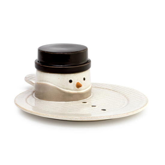 Snowman Soup & Sandwich Plate with Lid