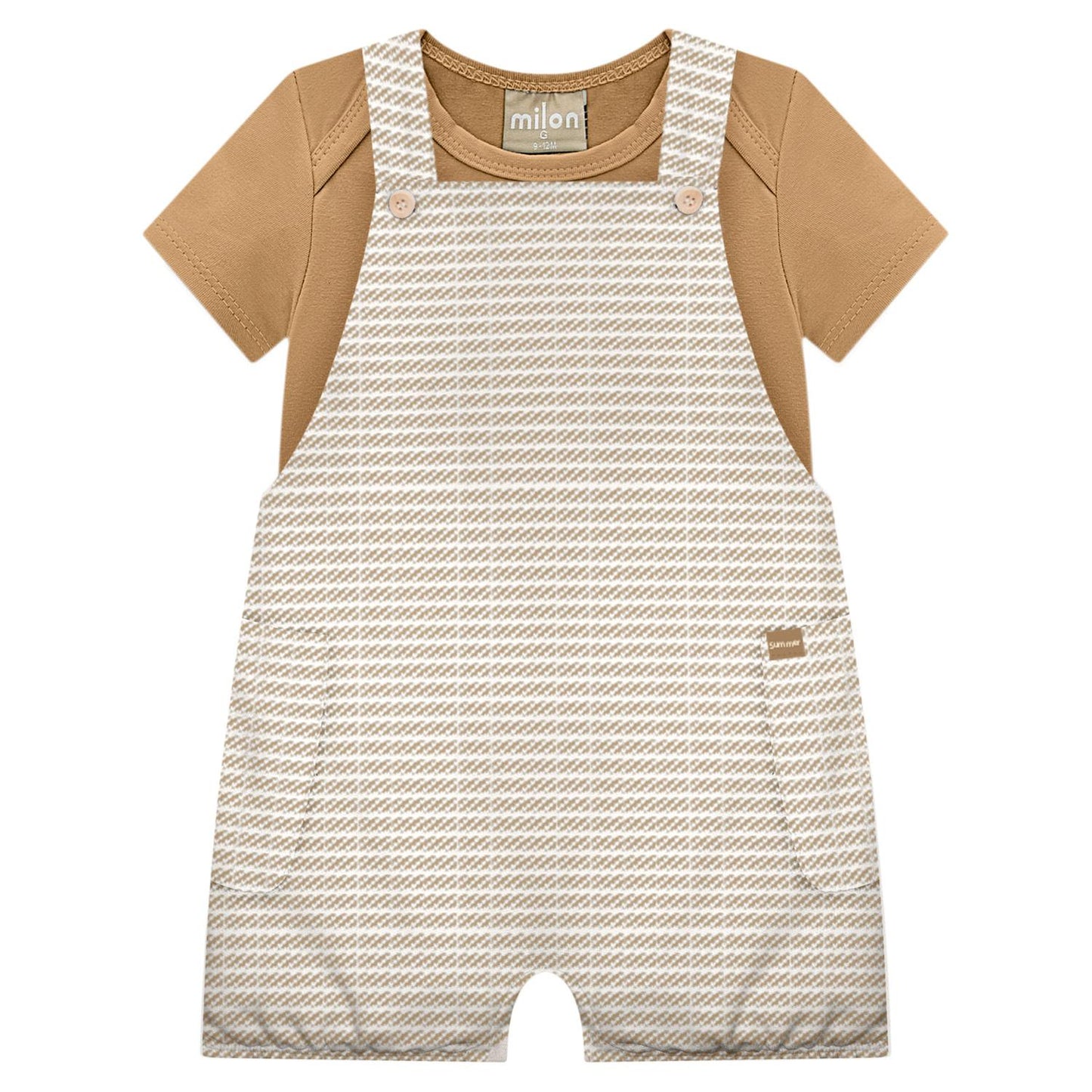 Striped Knit Overall/Onesie Set