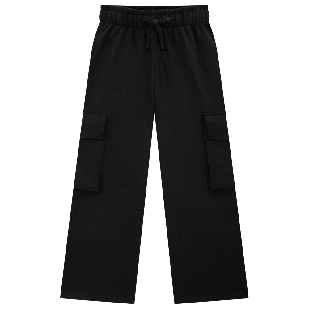 Black Wide Leg Knit Cargo Pant