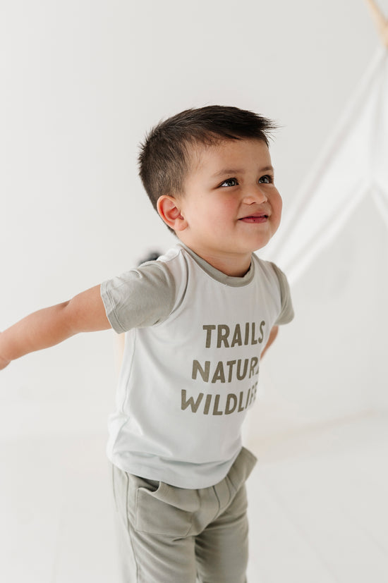 'Trails, Nature, Wildlife' Colorblock Bamboo Tee