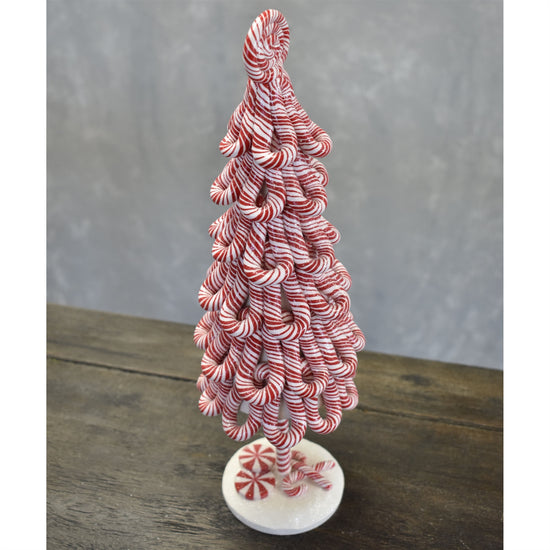 Large Clay Dough Peppermint Twist Tree - Red White 13.75"x4"