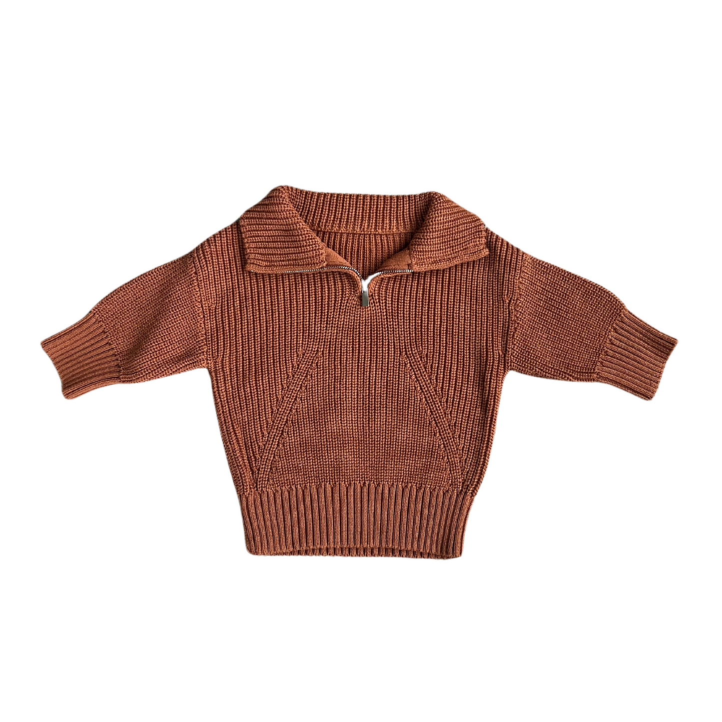 Sweater Knit Collar Sweater in Clay color