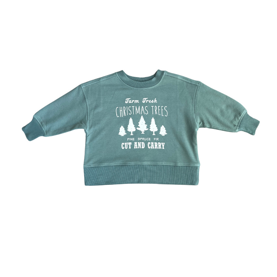 Fresh Christmas Trees Boxy Sweatshirt