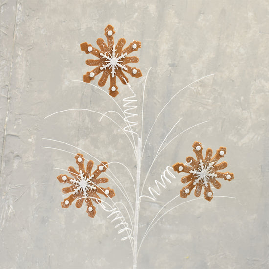 Frosted Felt Hanging Snowflake Spray Gingerbread/White 30"