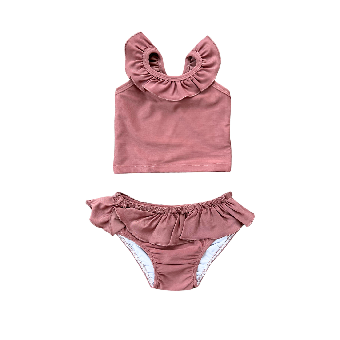 Rose Colored Two-Piece Tankini Swimsuit