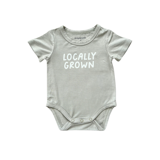 'Locally Grown' Sage Bamboo Short Sleeve Bodysuit