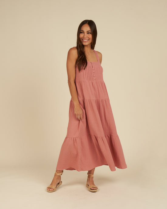 Colbie Tiered Maxi Dress in Dusty Rose