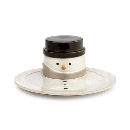 Snowman Soup & Sandwich Plate with Lid