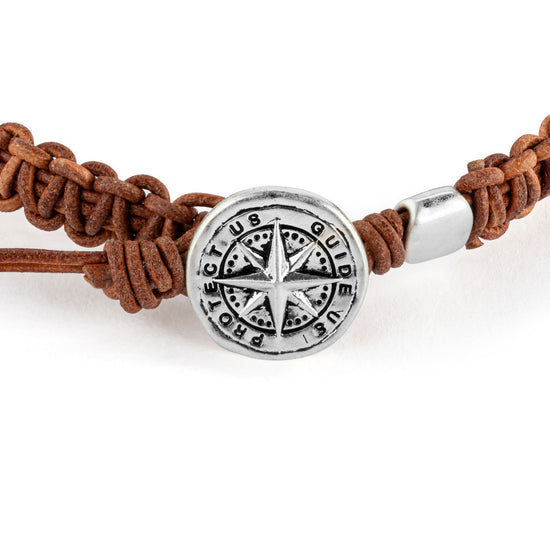 Men's Compass Bracelet - Brown