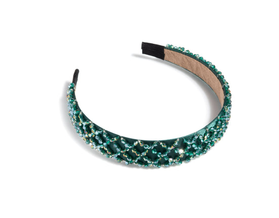 Green Crystal Embellished Headband